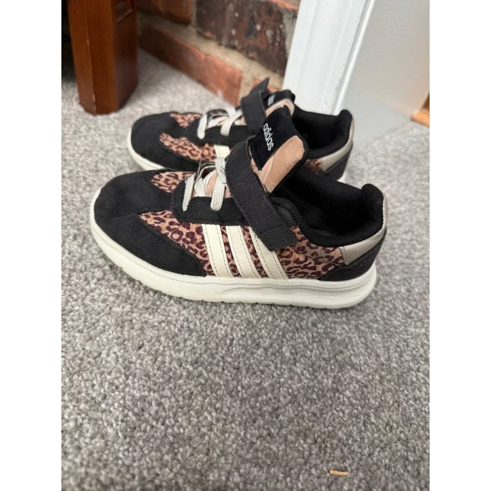 Adidas Tensaur Run 2.0 Toddler Sneakers Leopard Print BlackSize 10K